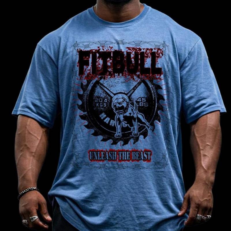 Fitbull Unleash The Beast Heavy Cotton T-Shirt Sports Garment Bodybuilding Apparell Gym Gear Crossfit Training Clothing Workout Clothes von TheMuscleagents
