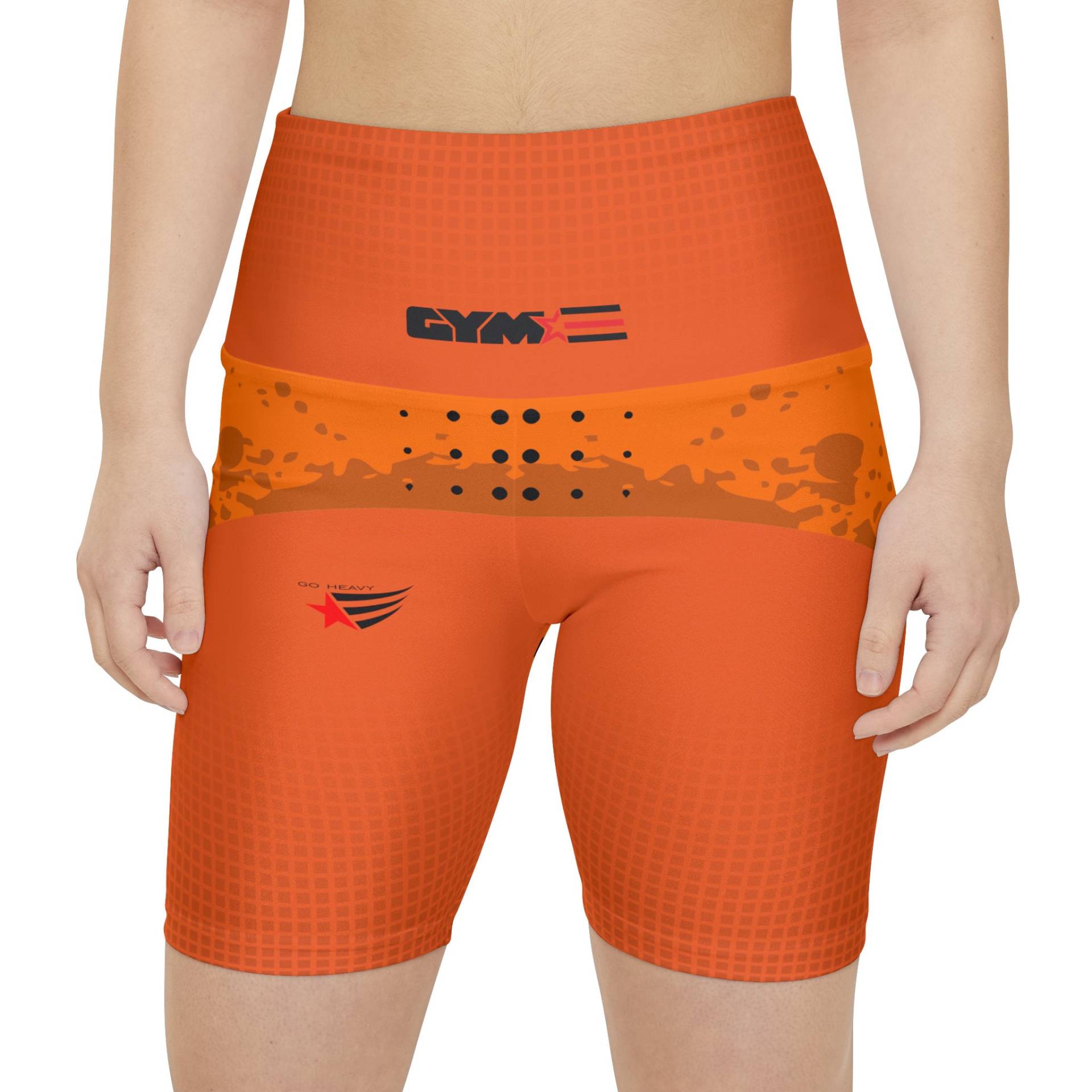 Gymstar Women Orange Fitness Shorts | High Waist Gym Workout Athletic Training Compression Yoga Activewear von TheMuscleagents