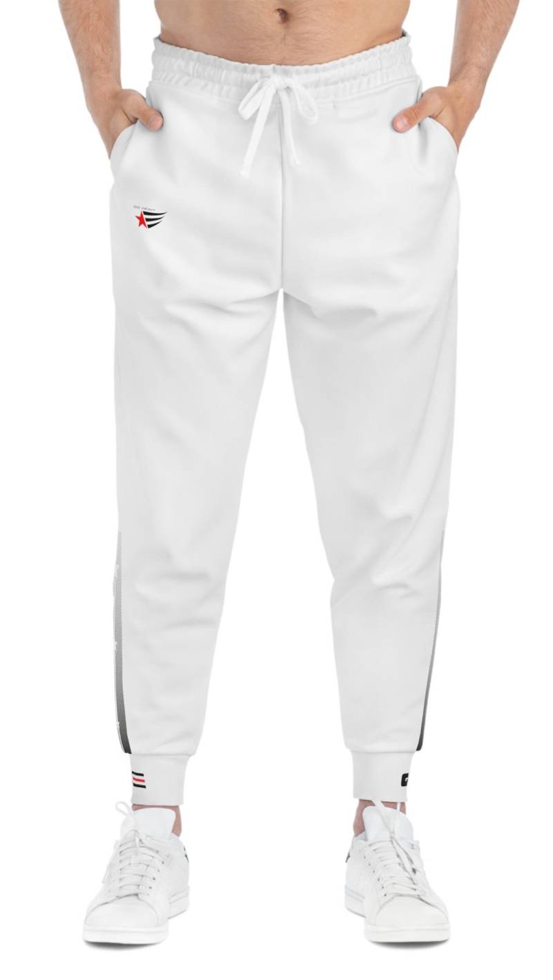 Men's White Gymstar Soft Fleece Joggers | Bodybuilding & Training Sweatpants Powerlifting Gear With Pockets von TheMuscleagents
