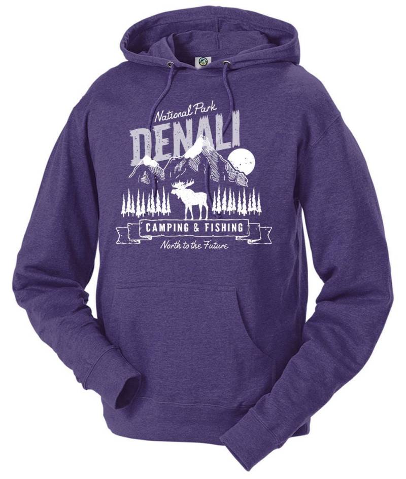 Denali Nationalpark Moose Abenteuer Unisex Kapuzenpullover von TheNationalParkStore