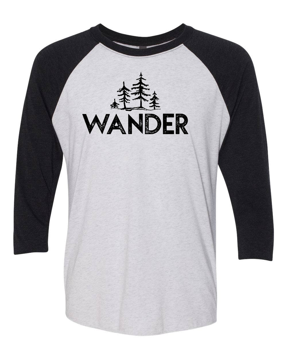 Wander Trees Nationalpark Nächstes Level Unisex Tri-Blend 3/4 Ärmel Raglan von TheNationalParkStore