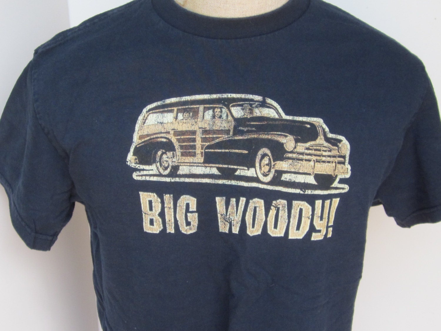 Navy T-Shirt Vintage 80Er -Big Woody-Surf Wagon Safari Surfboard Strand Ozean von TheNerdBoyfriend