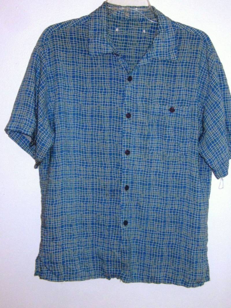 Vintage 80Er Jahre Türkises Tattersall Shirt - Herren Mod Retro Large von TheNerdBoyfriend