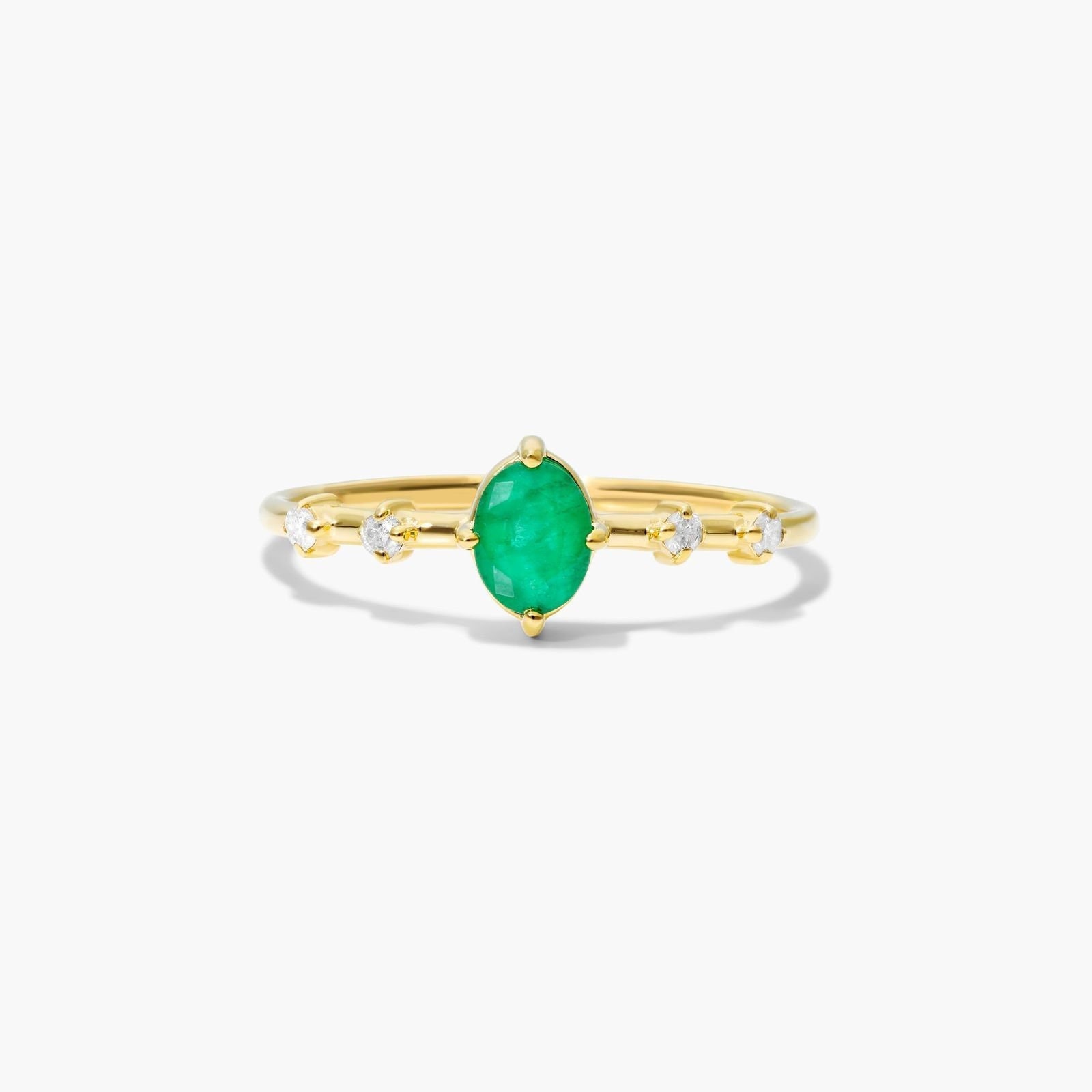 Oval Geschliffener Grüner Smaragd Ring, Verlobungsring, Mai Birthstone Massiver Gelbgold Ehering, Lab Edelstein Versprechen Ring von TheNexusJewel