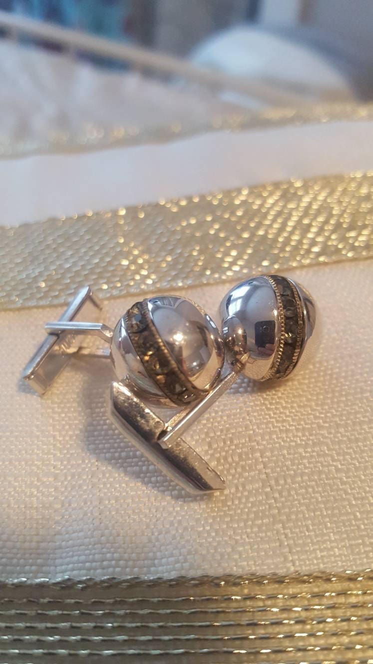 Vintage Markasit Manschettenknöpfe von TheNomadicAttic