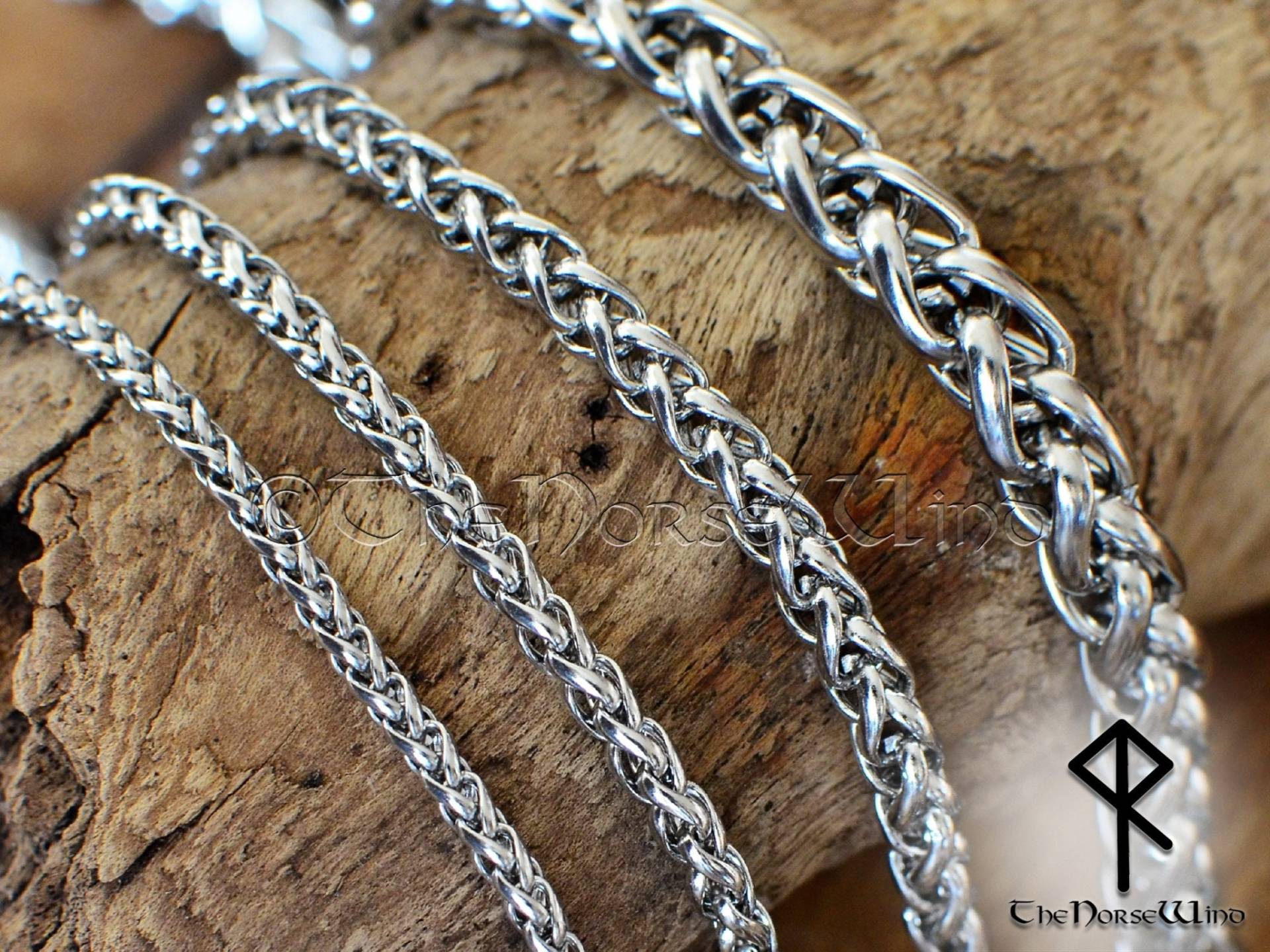 Wikinger Halskette Edelstahl Weizen Kette Spiga Kette, Schmuck - 3 Mm/4 Mm/5 Mm/8 Mm 46 cm 72 Wikinger Halskette Edelstahl Weizen Kette Spiga Kette, Schmuck - 3 Mm/4 Mm/5 Mm/8 Mm 46 cm 72 von TheNorseWind