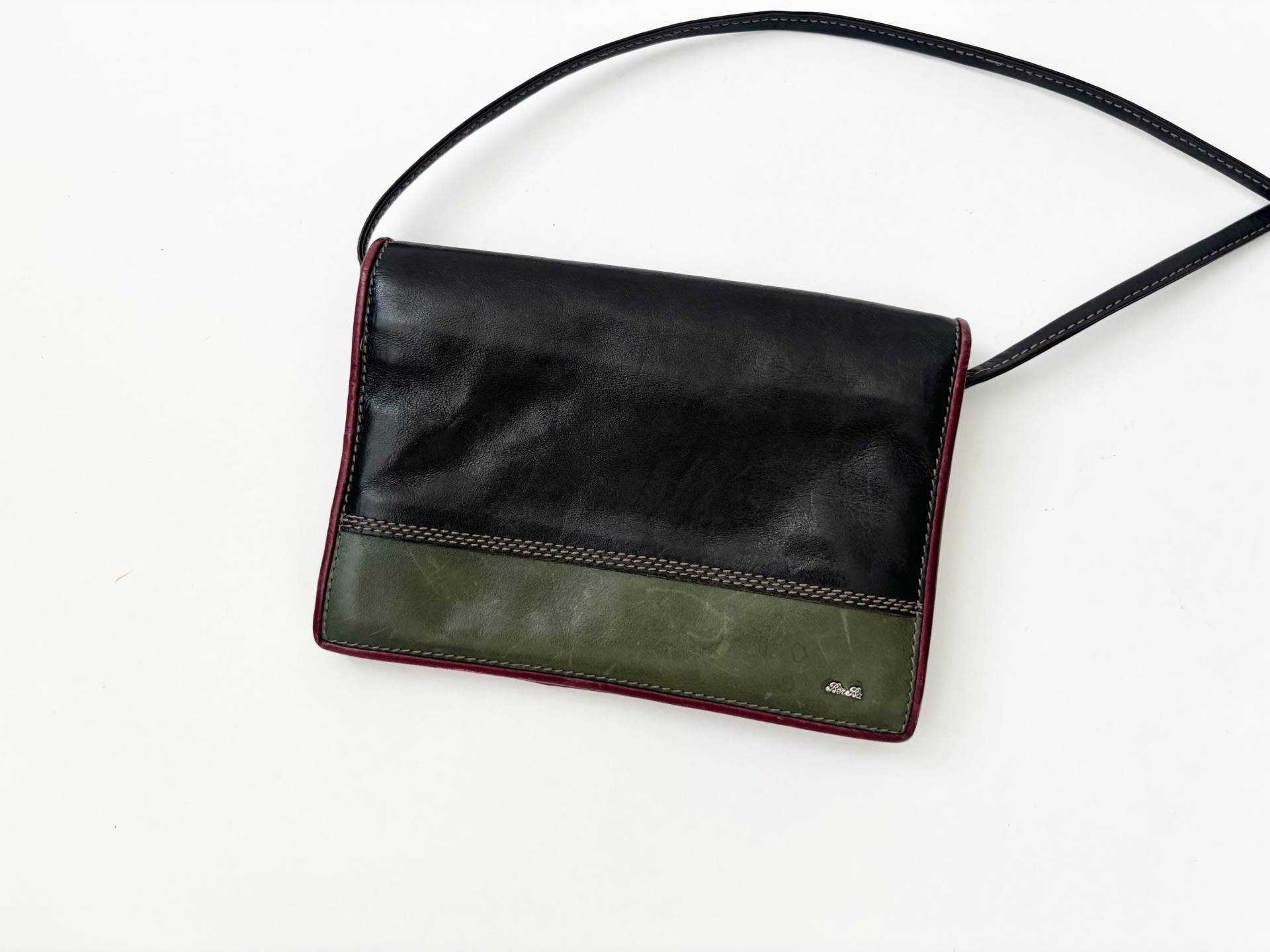 Retro Echtleder Tri-Color Crossbody Burba Vintage Leder Geldbörse von TheNostalgiaHaus