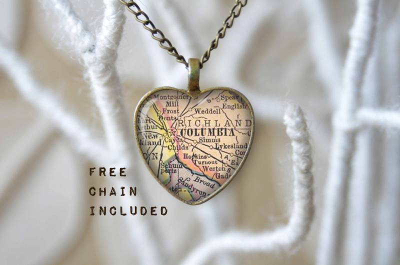 Halskette Mit Herz Für South Carolina von TheNotaBeneStudio