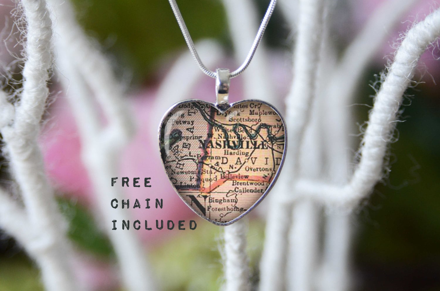 Nashville Tennessee Map Herz-Anhänger-Halskette - Hochzeitsgeschenk Nashville Tennessee Map Herz-Anhänger-Halskette - Hochzeitsgeschenk von TheNotaBeneStudio