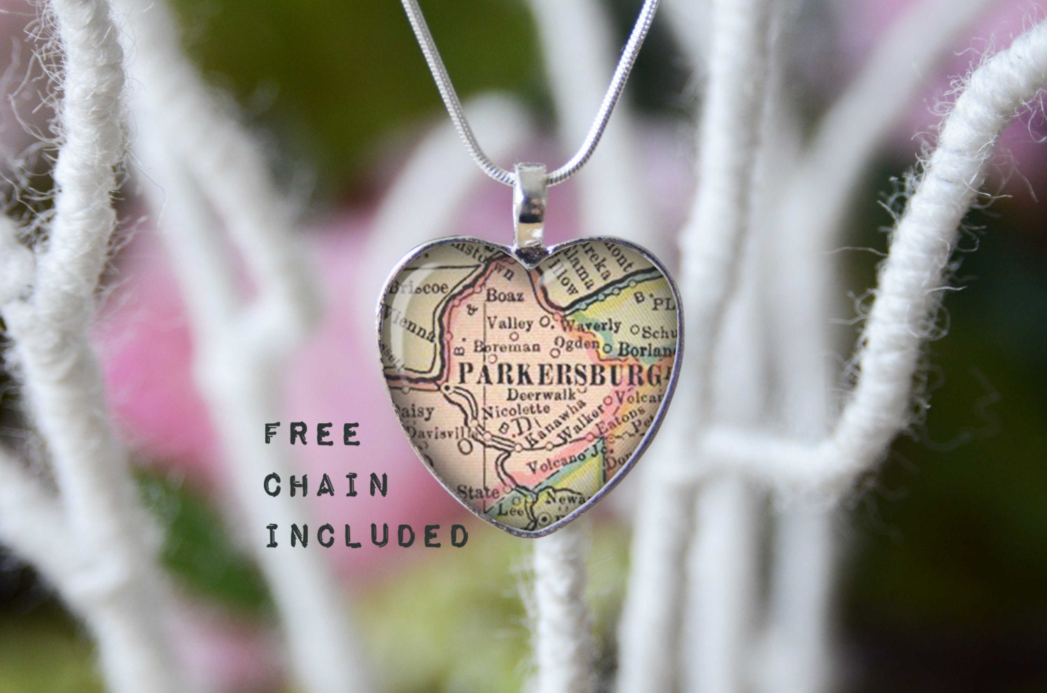 Parkersburg West Virginia Map Halskette Herzanhänger, Hochzeitsgeschenk Parkersburg West Virginia Map Halskette Herzanhänger, Hochzeitsgeschenk von TheNotaBeneStudio