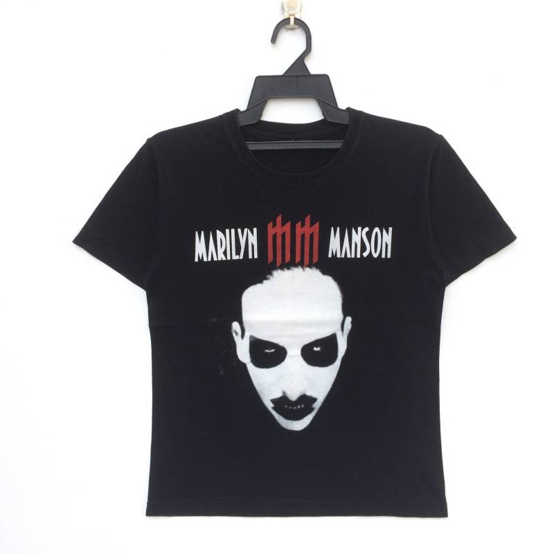 Heißer Artikel Marilyn Manson Schwarze Farbe T-Shirt | Band Promo Solokünstler Screme Punk Eingeborener Sammler Streetwear von TheNumberVintage