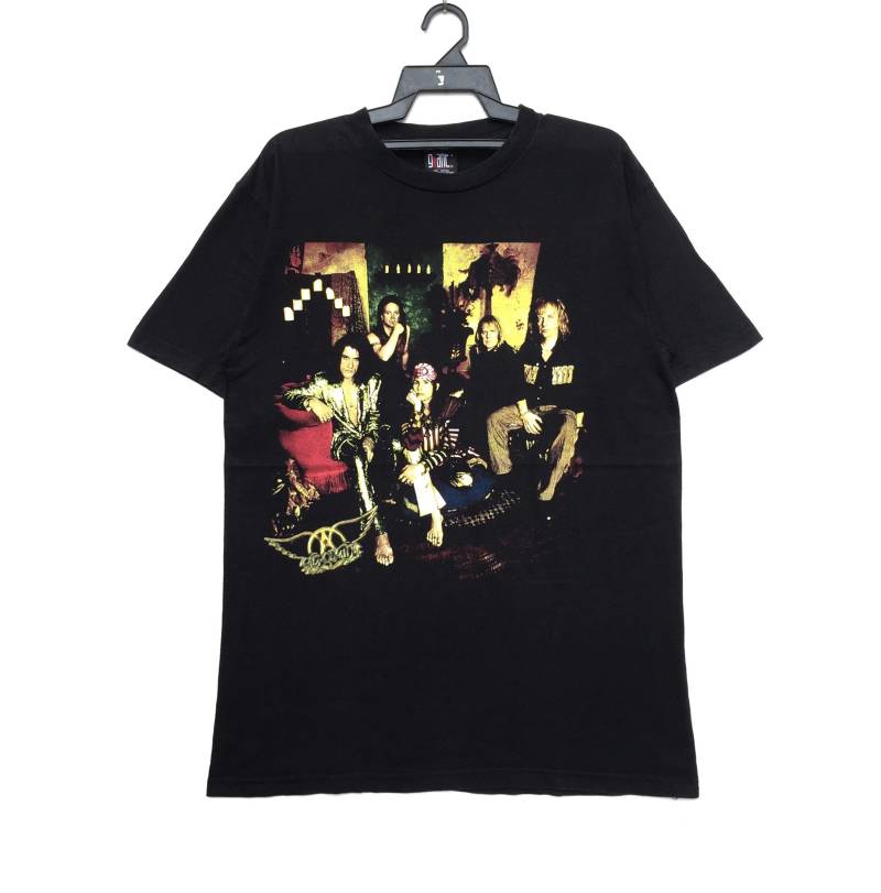 Mega Selten Vintage Band Line Up T-Shirt | Aerosmith Nine Live Nordamerika Tournee "Glam Rock Steven Tyler "Joe Perry"." von TheNumberVintage