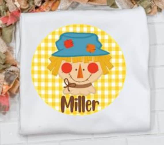 Vogelscheuche Herbst, Bauernhof, Junge/Geschwister/Baby Mit Monogramm/Rüsche/Baby/Kinder/Kinder/Shirt/strampelanzug/Body von TheOakBee