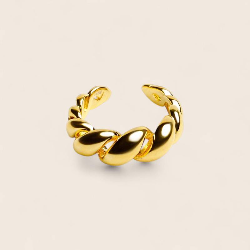 Chunky Twist - Massiver Croissant-Ring 925 Silber 18K Vergoldet von NINASIAjewelry