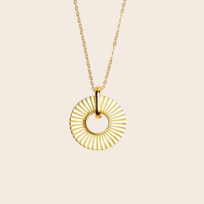 Sonnen Charm Magic Wheel Halskette Aus 925 Silber 18K Vergoldet von NINASIAjewelry