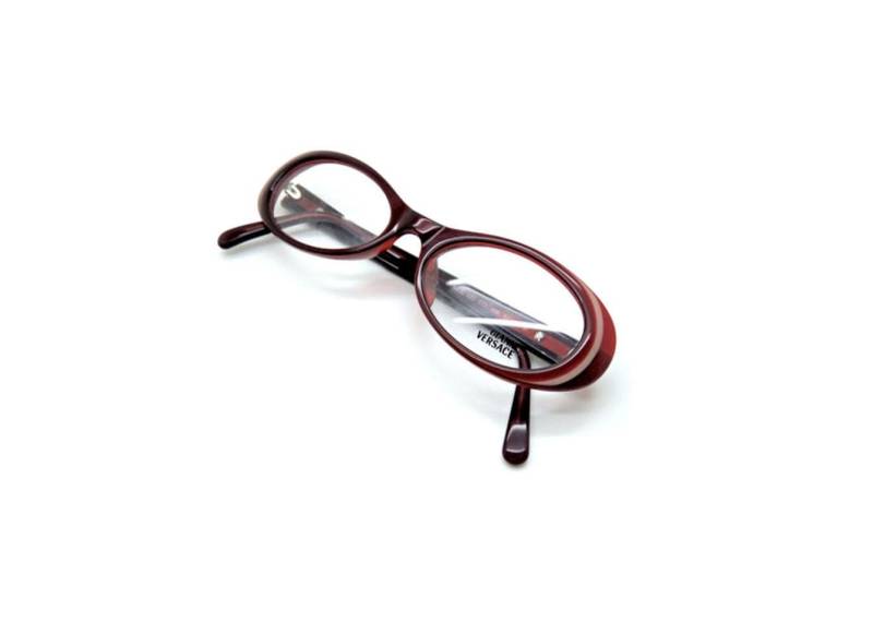 Gianni Versace V23 Burgund Oval Acryl Korrektionsdesigner Brille 52 Mm Linse von TheOldGlassesShop