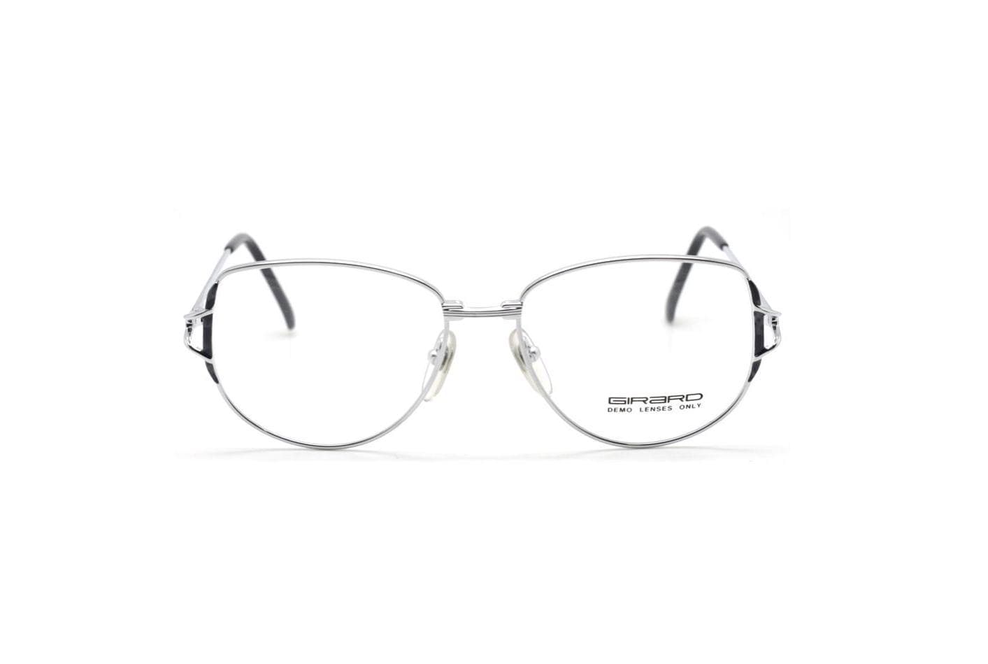 Girard Vintage 80Er Brillengestelle Aus Silbermetall Und Grauem Marmoreffekt Detail Made in Japan - Neu & Ungetragen von TheOldGlassesShop
