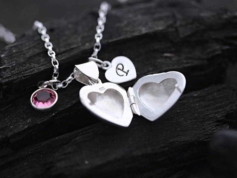 925 Sterling Silber Herz Halskette. Wählen Sie 2 Personalisierte Charme Locket Sweet 16 Geschenk, Kleines Medaillon, Medaillon Größe 12 Mm. R - 17 von TheOneOfaKindJewelry