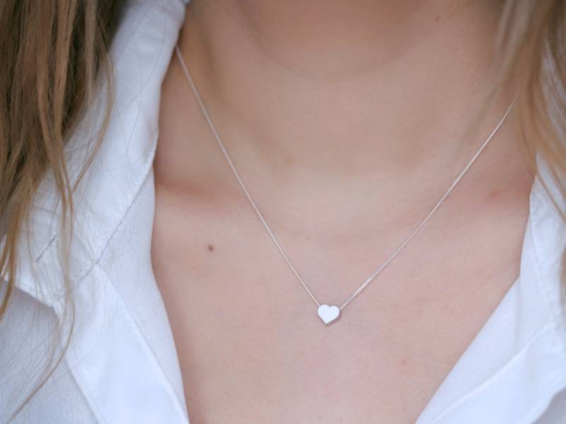925 Sterling Silber Kette Rhodium Anti-Trübung Hypoallergene Herz-Halskette. Halskette Mit Kleinem Herz, Artikel Nicht Retournierbar. Herz 6x6 Mm 925 Sterling Silber Kette Rhodium Anti-Trübung Hypoallergene Herz-Halskette. Halskette Mit Kleinem Herz, Artikel Nicht Retournierbar. Herz 6x6 Mm von TheOneOfaKindJewelry