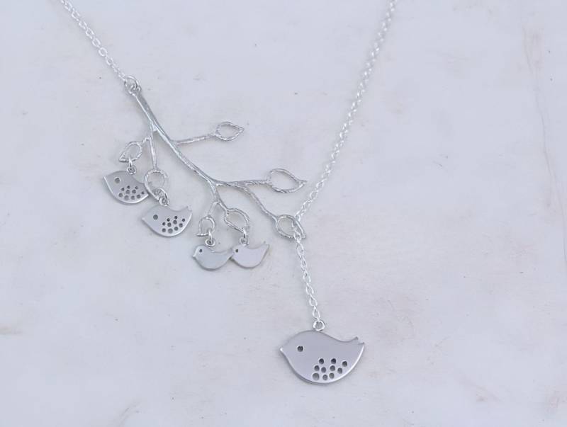 Silber Vogel Halskette Mit Oder Ohne Vögelchen. Jubiläumsgeschenk. Sterling Kette Rhodiniert Vögel von TheOneOfaKindJewelry