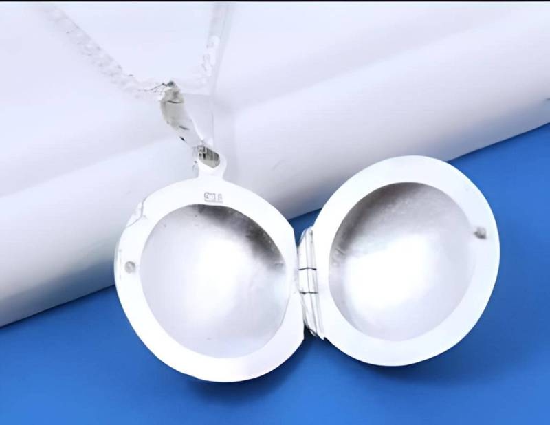 sterling Silber Medaillon Halskette - Flache Rundhalskette Großmutter Größe 20 Mm. Wählen Sie Kettenlocket 8 von TheOneOfaKindJewelry