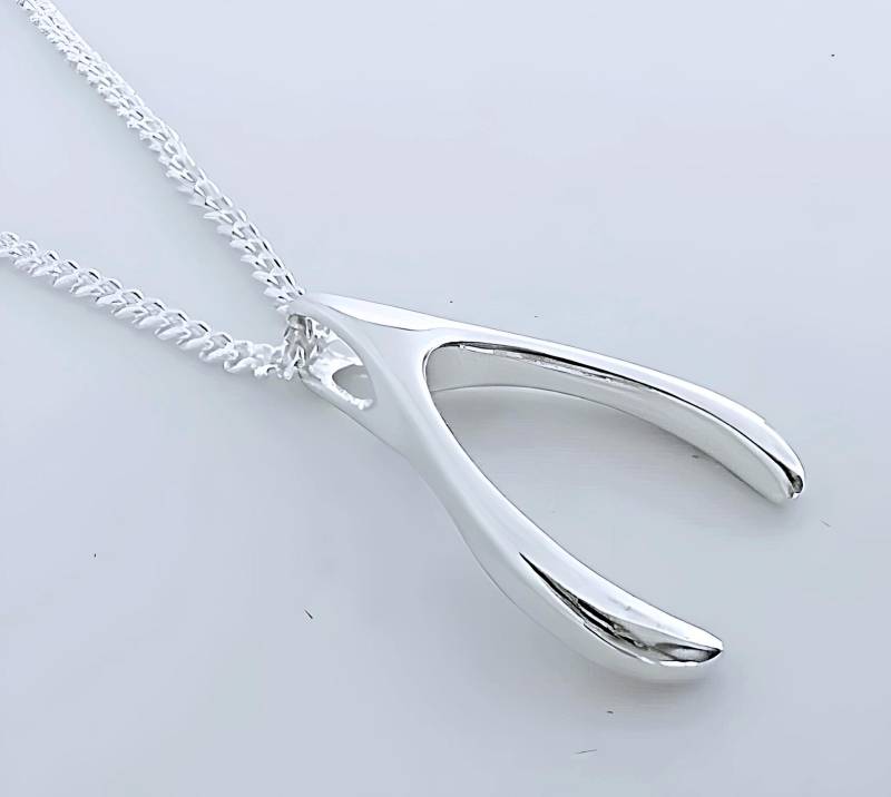 sterling Silber Wishbone Halskette, Wählen Sie Ihre Kette Personalisierte Charme, Jennifer Aniston Berühmtheiten Inspiriert Schmuck, Schmuck von TheOneOfaKindJewelry