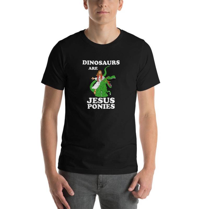 Lustige Ostern Jesus/Dinosaurier Sind Ponys Lustige Ostergeschenke T Shirt Gag Geschenk Atheist Kurzarm Unisex von TheOptoNerd