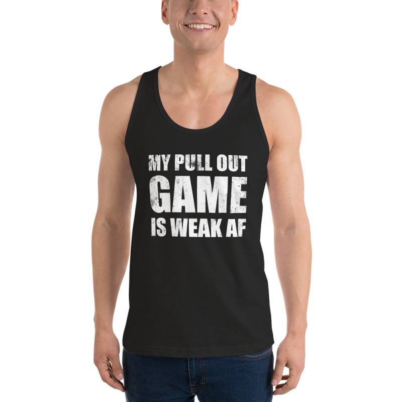 Mein Pull-Out-Spiel Ist Schwach Af Tank Top/Lustige Erste Vatertag Geschenk Neue Papa Shirt 1. Zu Sein Baby Ankündigung Mein Pull-Out-Spiel Ist Schwach Af Tank Top/Lustige Erste Vatertag Geschenk Neue Papa Shirt 1. Zu Sein Baby Ankündigung von TheOptoNerd