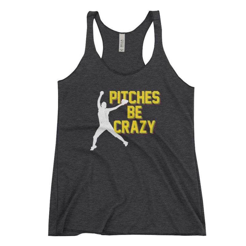 Pitches Seien Verrückt/Softball Tank Top Pitcher Team Geschenke Lustige Frauen Racerback von TheOptoNerd