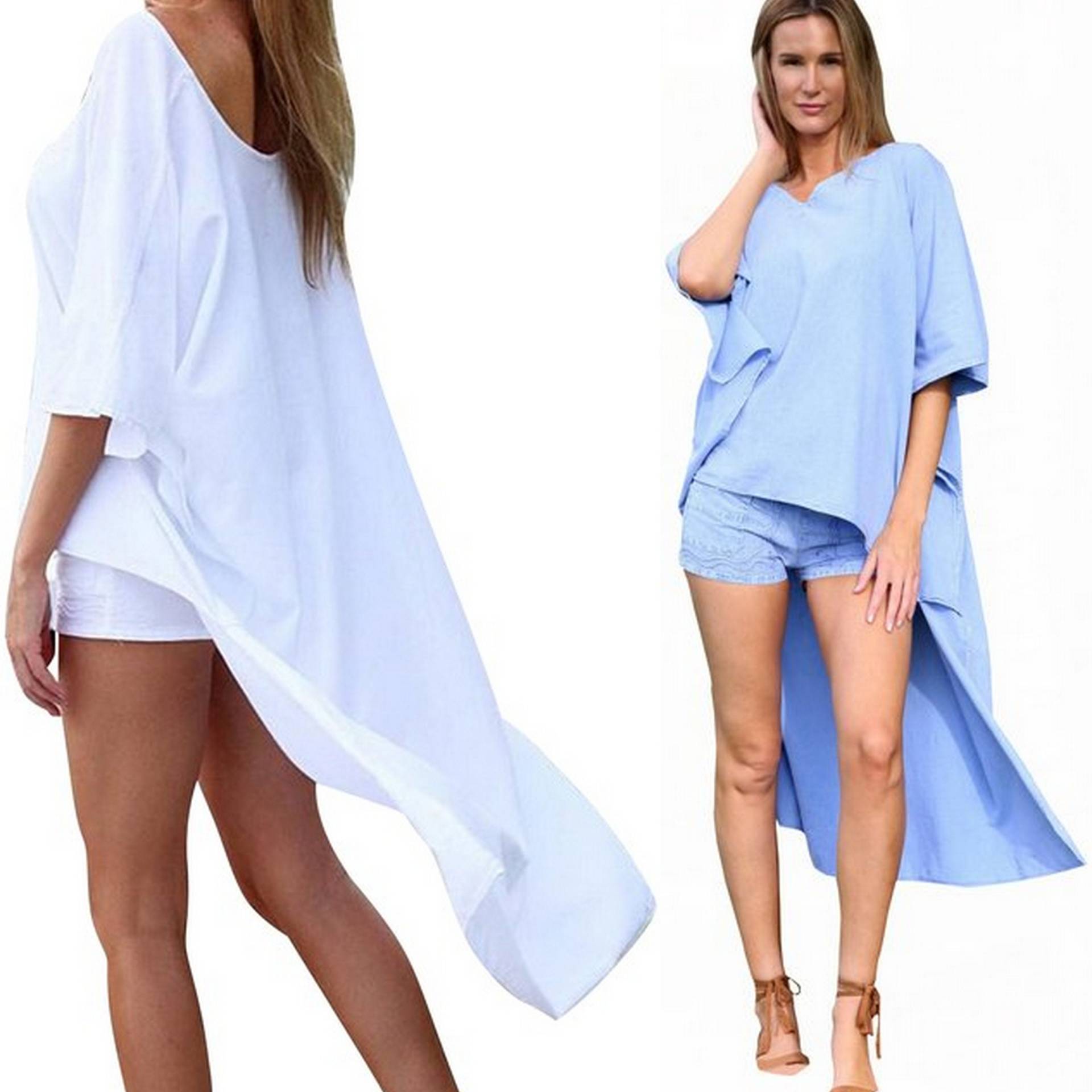 Bio-Gaze-Baumwolle Low High Odeta Breeze Resort Wear Tunika von TheOrganicottonStore