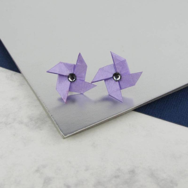 Ohrstecker Flieder Windräder von TheOrigamiBoutique
