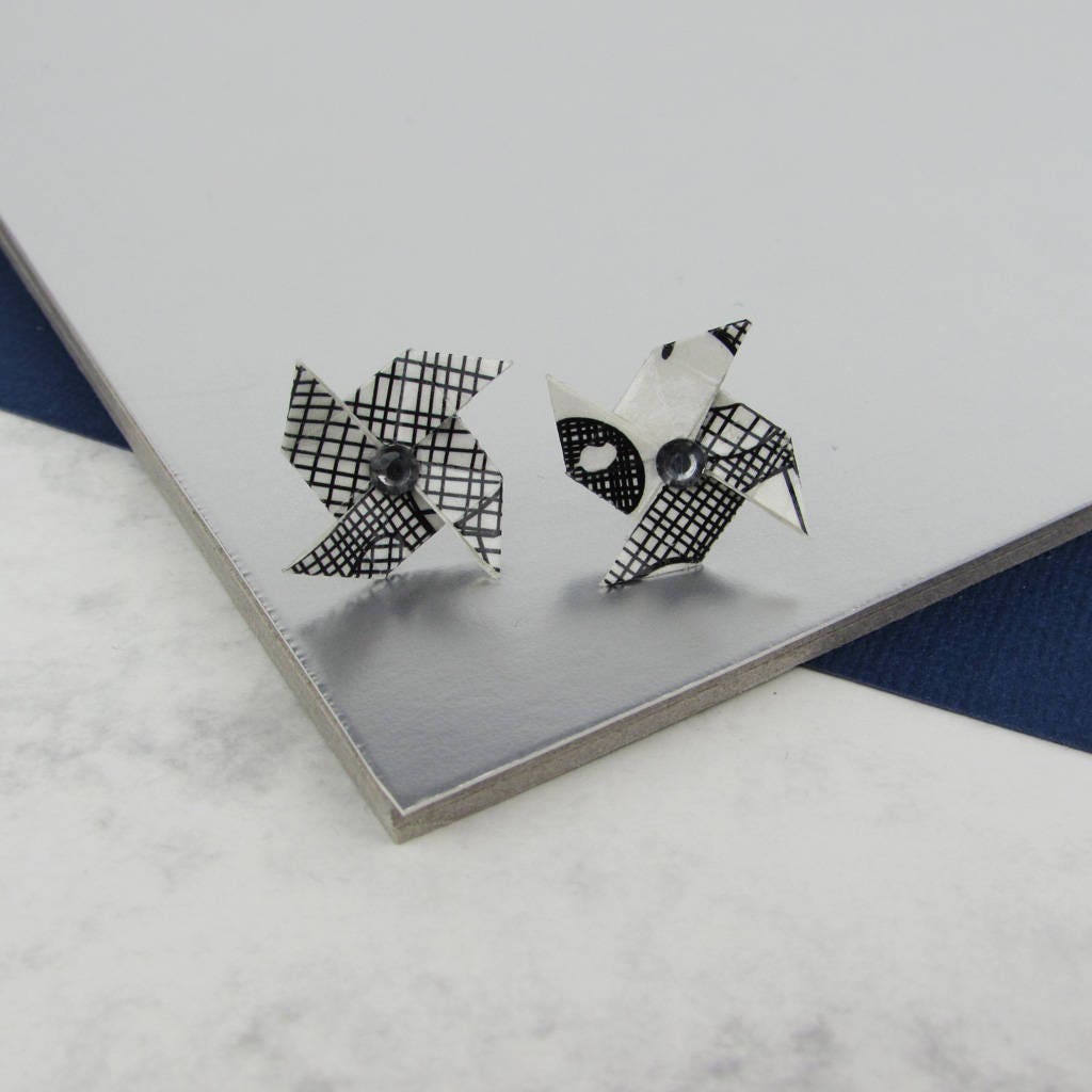 Ohrstecker Scraffito Windrad von TheOrigamiBoutique