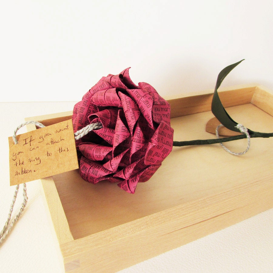 Willst Du Mich Heiraten? Origami Vorschlag Einer Rose von TheOrigamiBoutique