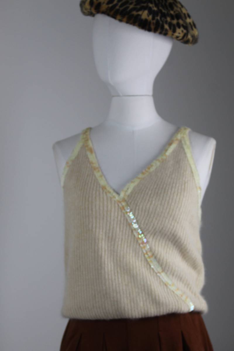 Pronto Moda Strick Tank Pullover 90Er Jahre Basic Top Angora Sweater von TheOtherElizabethVTG