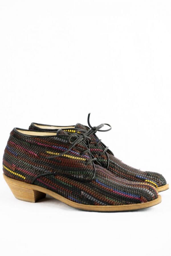 Ankle Stiefelette 38 Guja Flechtleder Boots Blockabsatz Made in Italy von TheOtterCouture