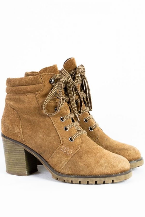 Ankle Stiefelette -40 - Cognac Wildleder Schnürboots Blockabsatz Ankle Stiefelette -40 - Cognac Wildleder Schnürboots Blockabsatz von TheOtterCouture