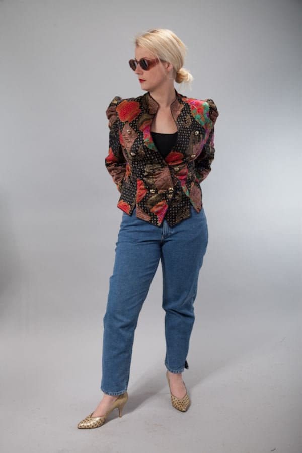 Basler Vintage Steppjacke M/L Reine Seide 80S Style von TheOtterCouture