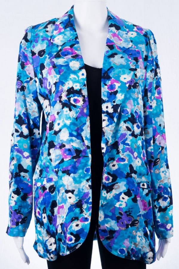 Floraler Vintage Blazer - 40 M Türkiz 90S Langer Schnitt Floraler Vintage Blazer - 40 M Türkiz 90S Langer Schnitt von TheOtterCouture
