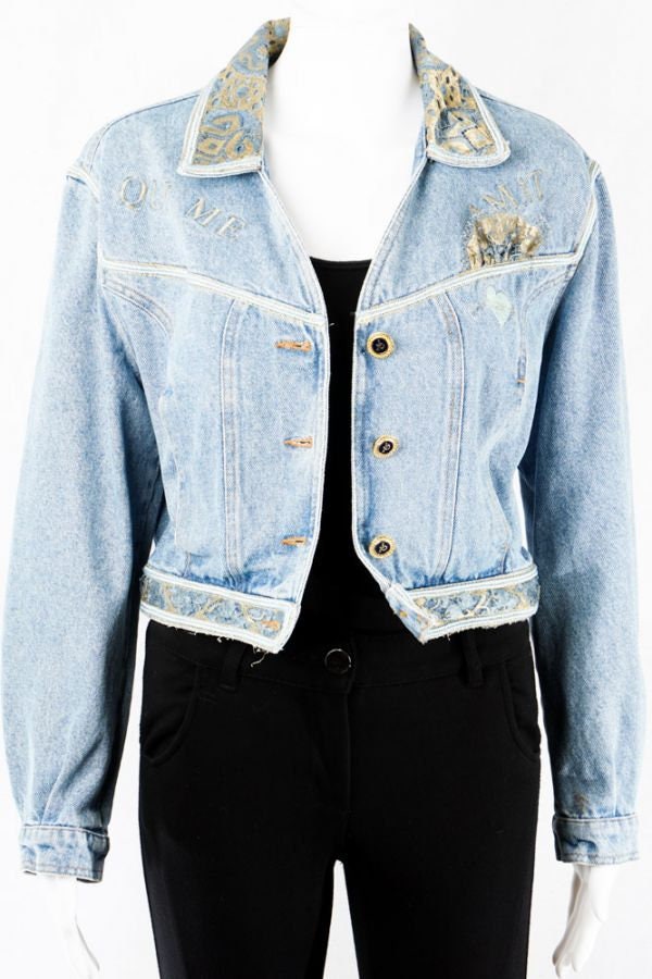 Jeansjacke Mit Verzierungen -38 S M Denim Wear Made in Italy Jeansjacke Mit Verzierungen -38 S M Denim Wear Made in Italy von TheOtterCouture