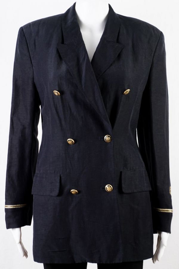 Otto Kern Vintage Marine Blazer -S/2 Leinen Seide Dunkelblau Longblazer Maritim Otto Kern Vintage Marine Blazer -S/2 Leinen Seide Dunkelblau Longblazer Maritim von TheOtterCouture