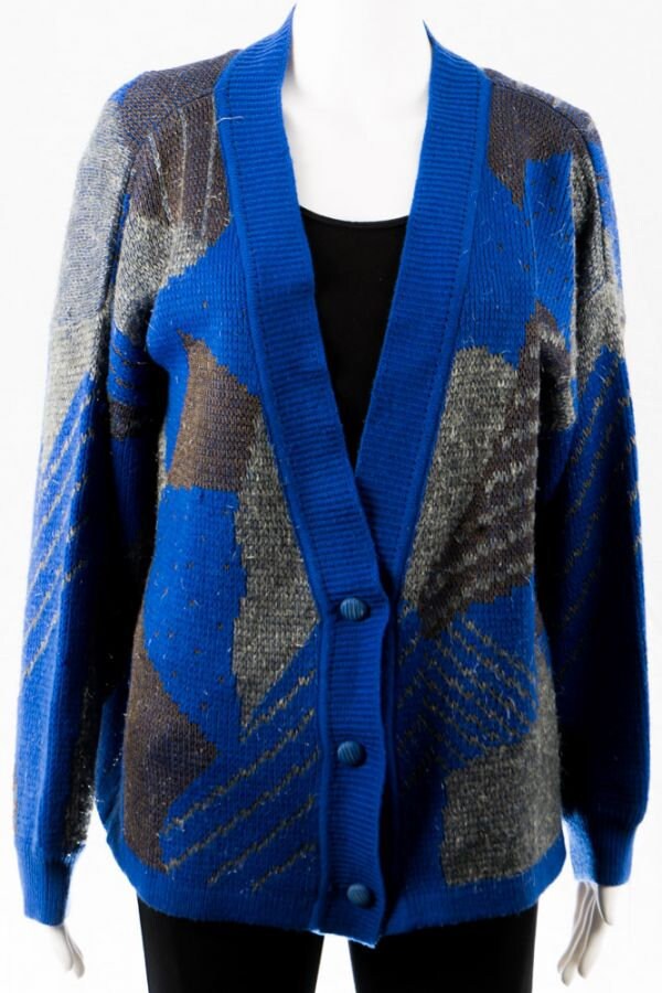 Vintage Cardigan Blitzer -xl - Blau Grau Effektgarn 80S Design Made in W. Germany Vintage Cardigan Blitzer -xl - Blau Grau Effektgarn 80S Design Made in W. Germany von TheOtterCouture