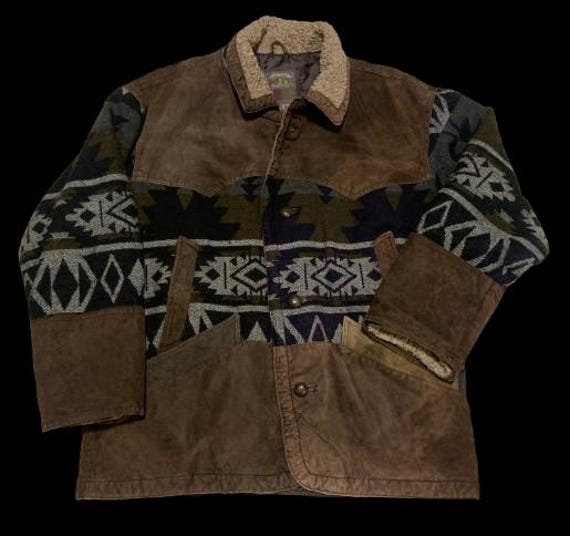 Vintage Jacke L 52 Sherpa Ethno Aztec Bomberjacke Blouson von TheOtterCouture