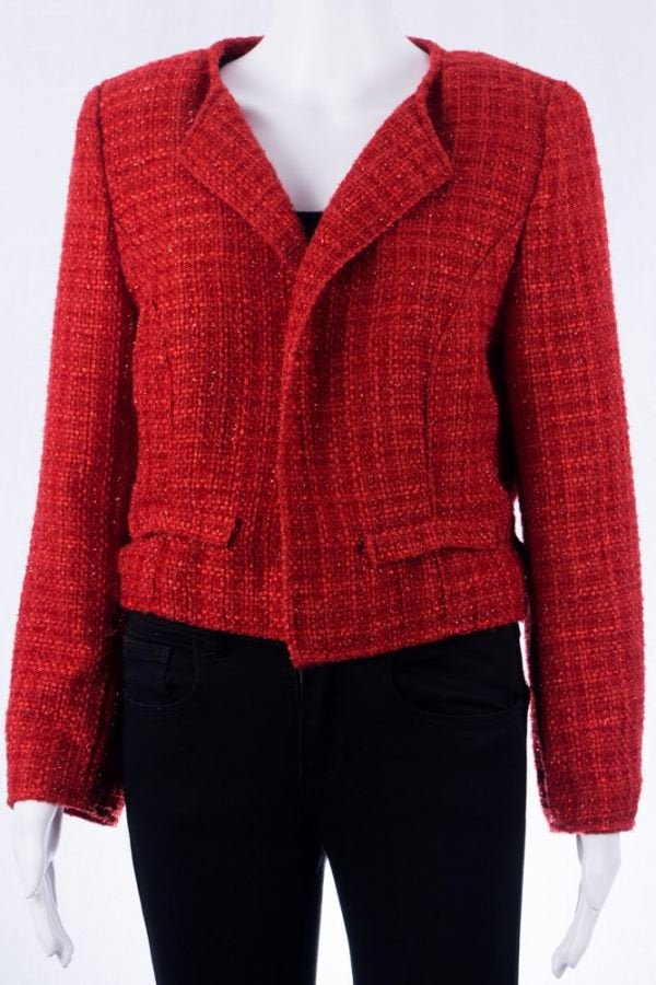 Vintage Jacke L Rot Schimmernd 80S Kurzer Schnitt Vintage Jacke L Rot Schimmernd 80S Kurzer Schnitt von TheOtterCouture
