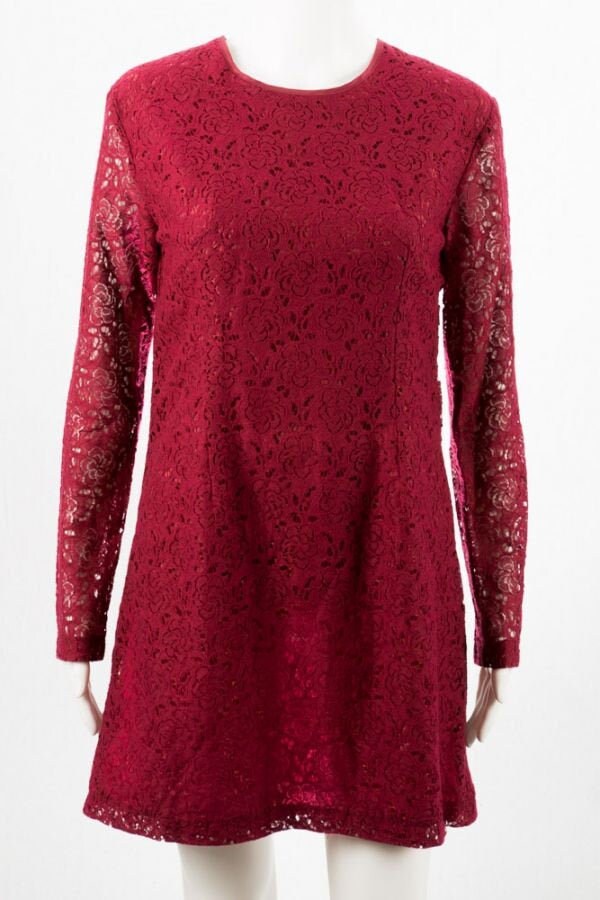 Vintage Kleid - 3- Pop England 90Er Jahre Minikleid Spitze Rot von TheOtterCouture