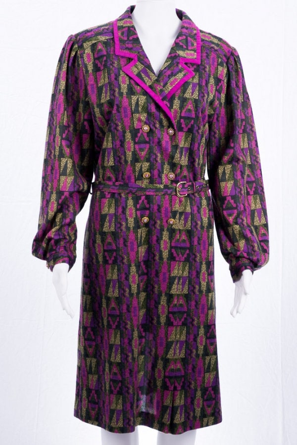 Vintage Kleid -40 - M 60S Lila Muster Kragen Lange Ärmel Tolles Vintage Kleid -40 - M 60S Lila Muster Kragen Lange Ärmel Tolles von TheOtterCouture