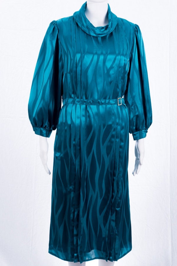 Vintage Kleid -42 - Hermann Lange Collection Türkis 60S Schalkragen Vintage Kleid -42 - Hermann Lange Collection Türkis 60S Schalkragen von TheOtterCouture