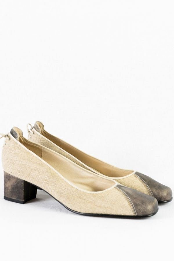 Vintage Pumps -39 - Stockerpoint Leder Textil Made in Spain von TheOtterCouture