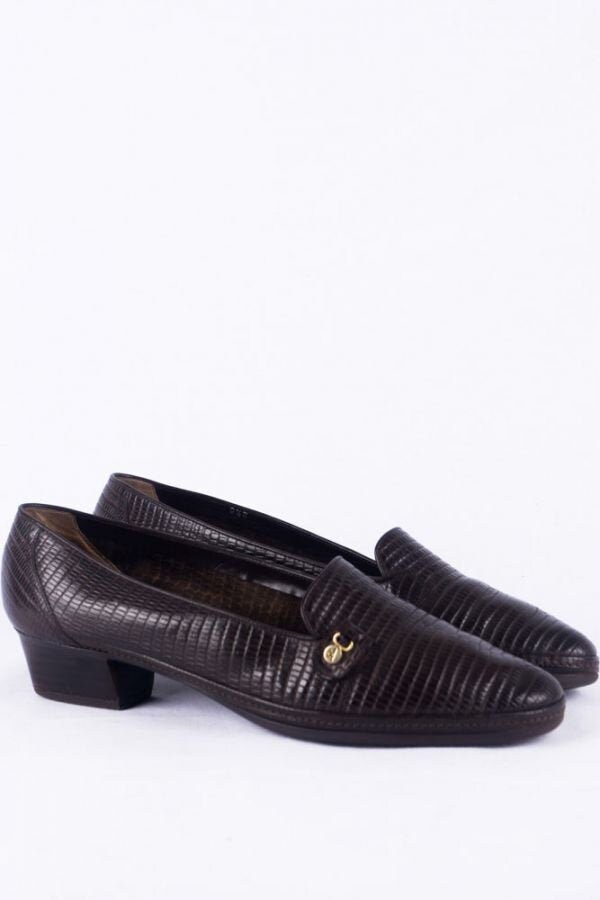 Vintage Pumps -41 - Reptilprägung Leder Rongori Schuhe 90S Design Vintage Pumps -41 - Reptilprägung Leder Rongori Schuhe 90S Design von TheOtterCouture