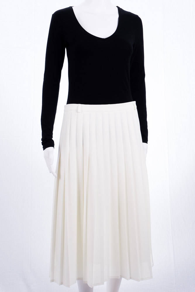 Weißer Vintage Rock - Mit Kellerfalten 60S Swing Gr M High Waist A-Linie Look Vinatge Weißer Vintage Rock - Mit Kellerfalten 60S Swing Gr M High Waist A-Linie Look Vinatge von TheOtterCouture