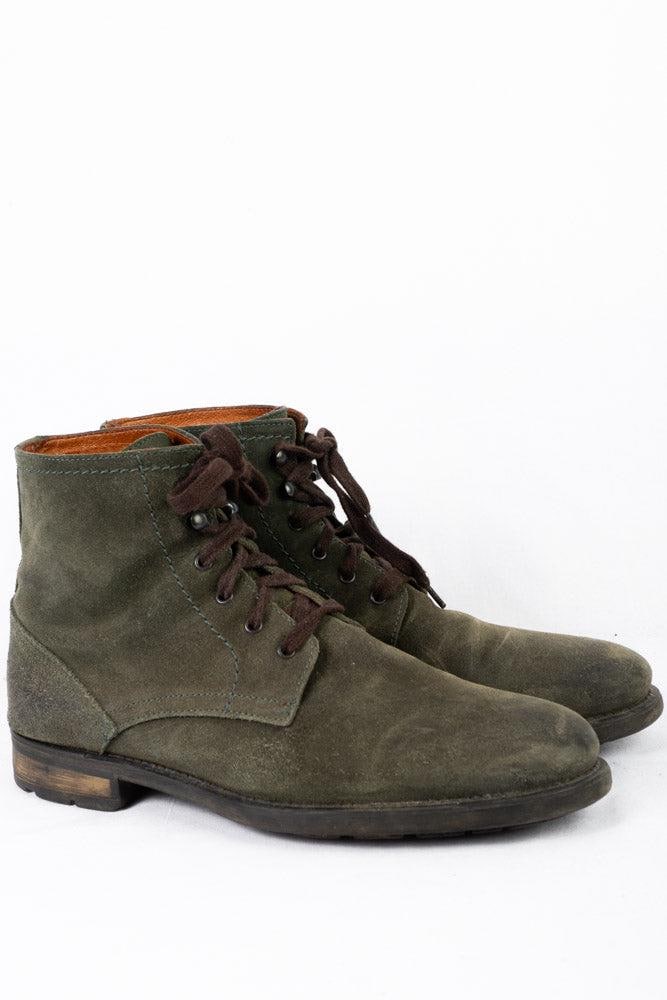 Zign Schuhe Wildleder Stiefelette 44 Grün Worker Boots von TheOtterCouture